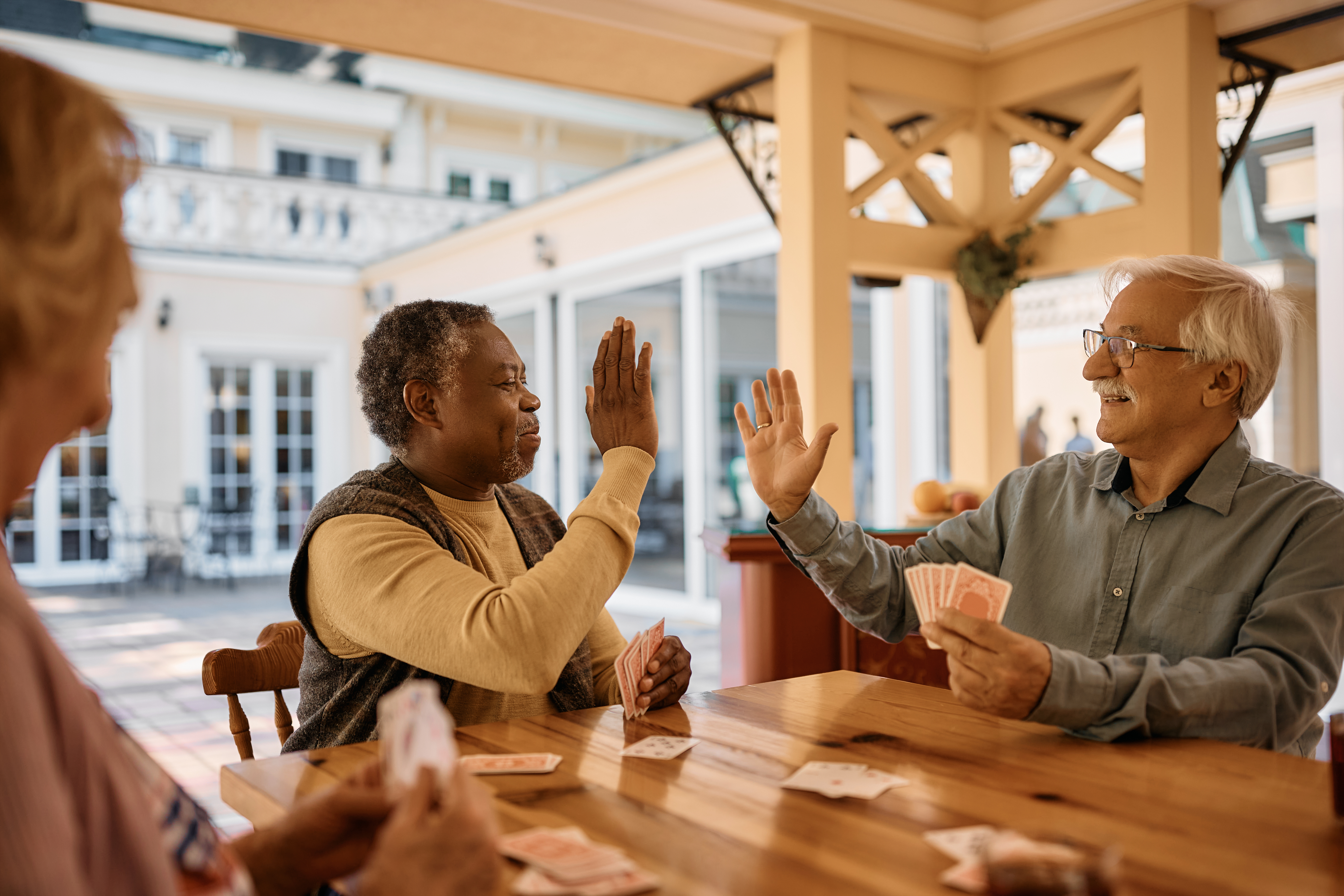 Residents engaged in memory care activities
